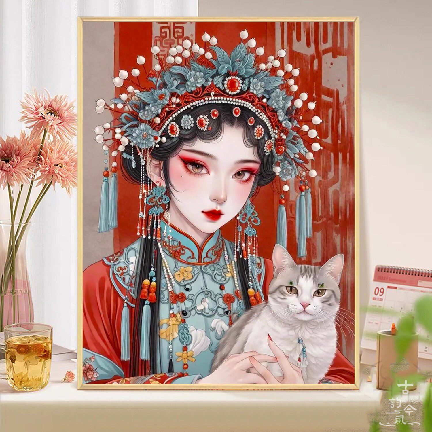 印花十字绣2025新款满绣护肤京剧花旦手工刺绣钻石画