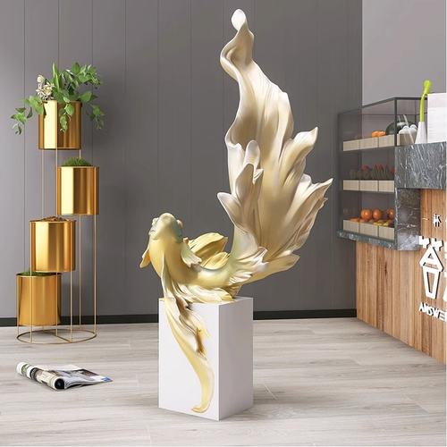 韵灿轻奢高档锦鲤落地摆件