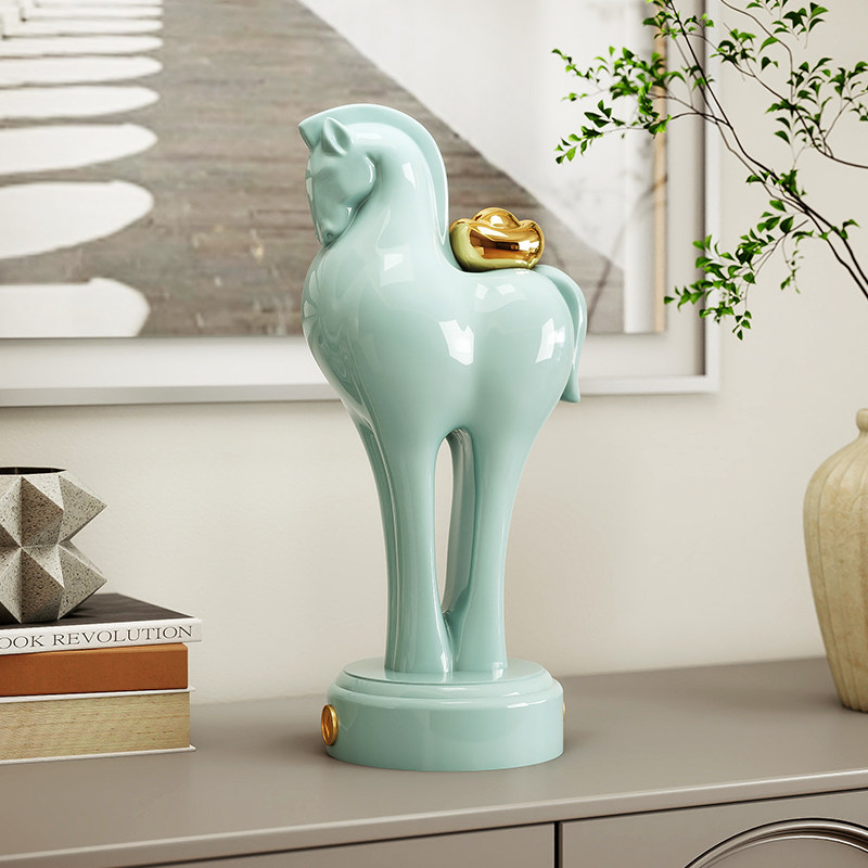 马上有钱办公室装饰品新公司桌面摆件新中式家居饰品聚财开 业礼