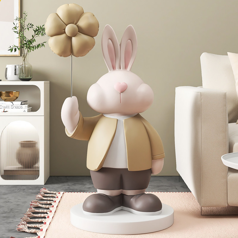 大型兔子客厅落地摆件家居装饰品电视柜沙发旁搬家礼物乔迁新居