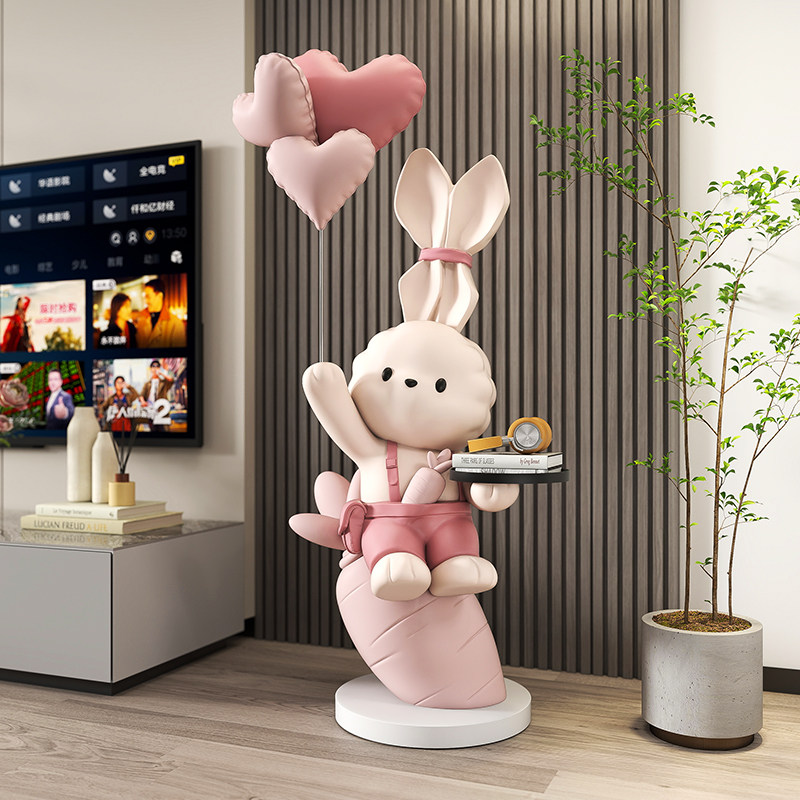大型兔子客厅落地摆件家居饰品电视柜沙发旁托盘开业乔迁新居礼品