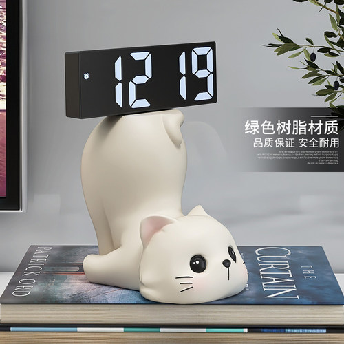 可爱动物时钟摆件电子钟