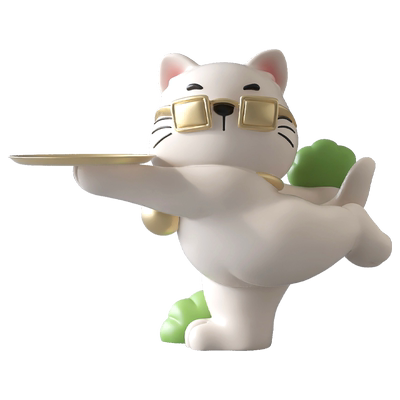 放青松招财猫钥匙收纳玄关摆件