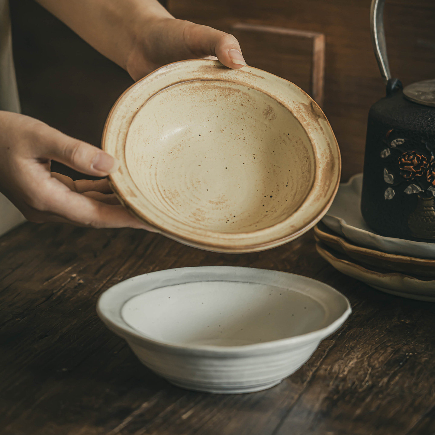 草帽碗复古粗陶日式餐具家用高级感轻奢创意个性水果沙拉碗甜品碗,餐饮具,碗,淘宝优惠券,粉丝福利购,淘宝优惠卷