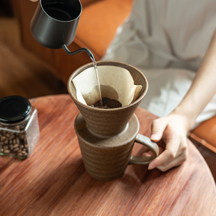 陶瓷手冲咖啡杯漏套件家用咖啡过滤杯奶茶杯 特色中古风 中式