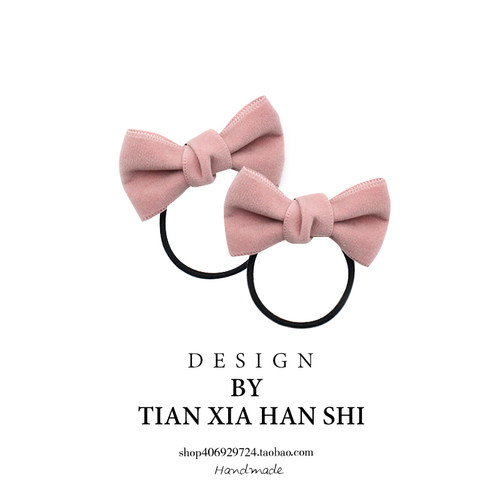 儿童发圈丝绒蝴蝶结皮筋发绳一对