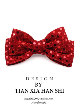 儿童亮片蝴蝶结顶夹高马尾发卡女童公主简约气质压发银色闪亮头饰