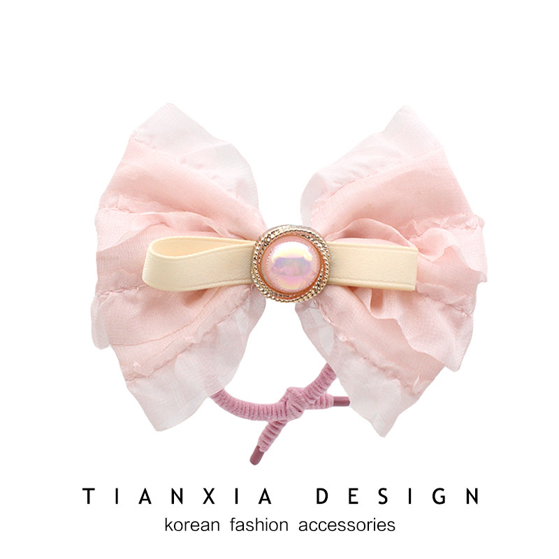 其他韩版女蝴蝶结珍珠发圈