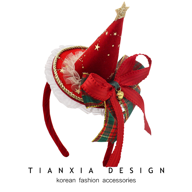 韩国儿童圣诞帽发夹女童发饰