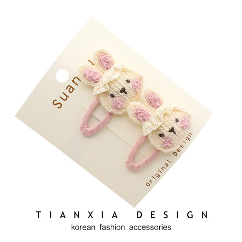 儿童发夹新款毛线头绳钩针卡通