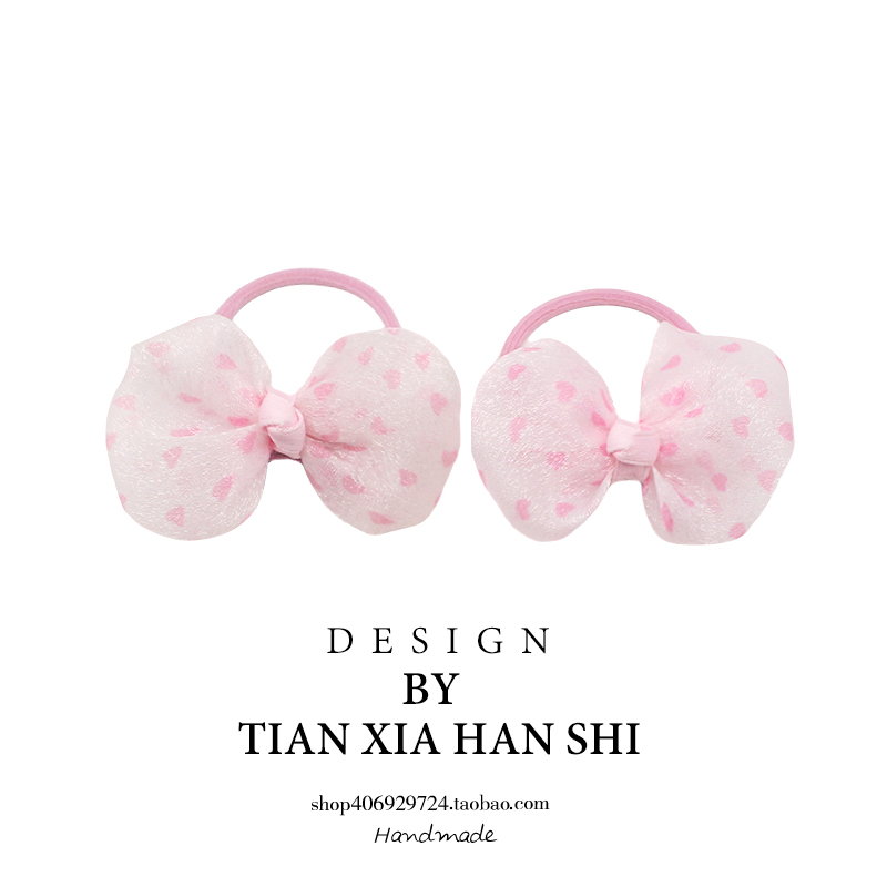 其他韩版女欧根纱小蝴蝶结发圈