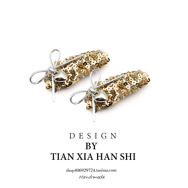 韩国儿童爱心蝴蝶结亮片发夹宝宝刘海碎发bb夹女童气质发卡头饰潮