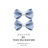 韩国儿童蝴蝶结珍珠布艺发夹宝宝侧边刘海额前碎发夹压发甜美头饰