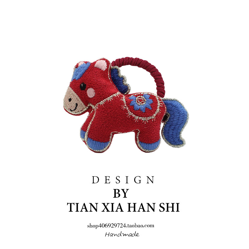 高品质刺绣款小马新年头绳发夹儿童可爱卡通马到成功红色发卡头饰,童装/婴儿装/亲子装,发饰,淘宝优惠券,粉丝福利购,淘宝优惠卷