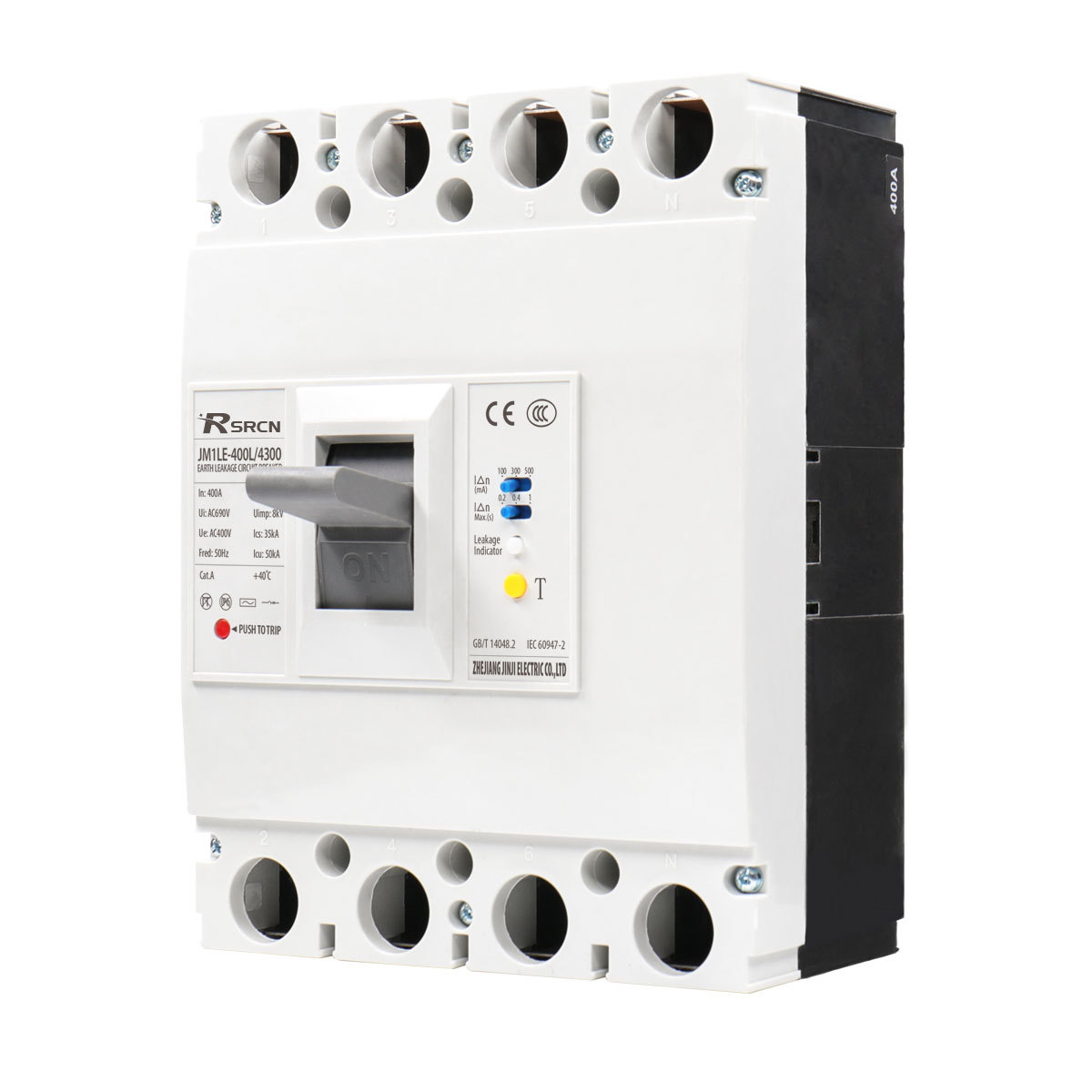 上海人民RM1LE漏电塑壳断路器630V 三相四线3P 4P 塑壳漏保800A63