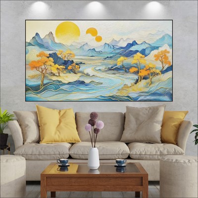 走廊质感手绘油画肌理客厅壁画