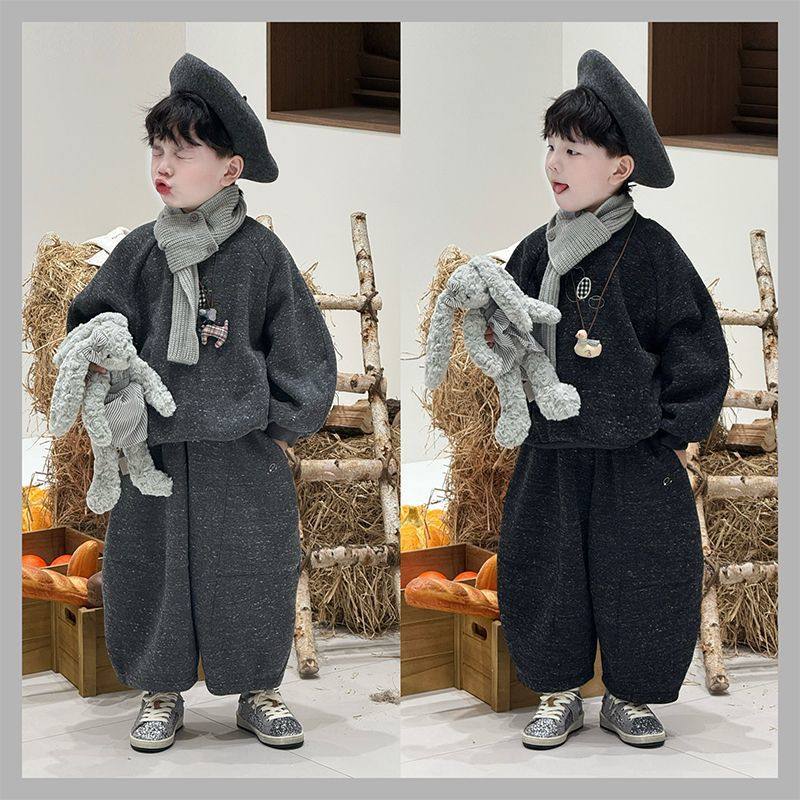 男童洋气加绒卫衣套装2025秋冬中小童男孩休闲裤子儿童加厚两件套,童装/婴儿装/亲子装,套装,淘宝优惠券,粉丝福利购,淘宝优惠卷