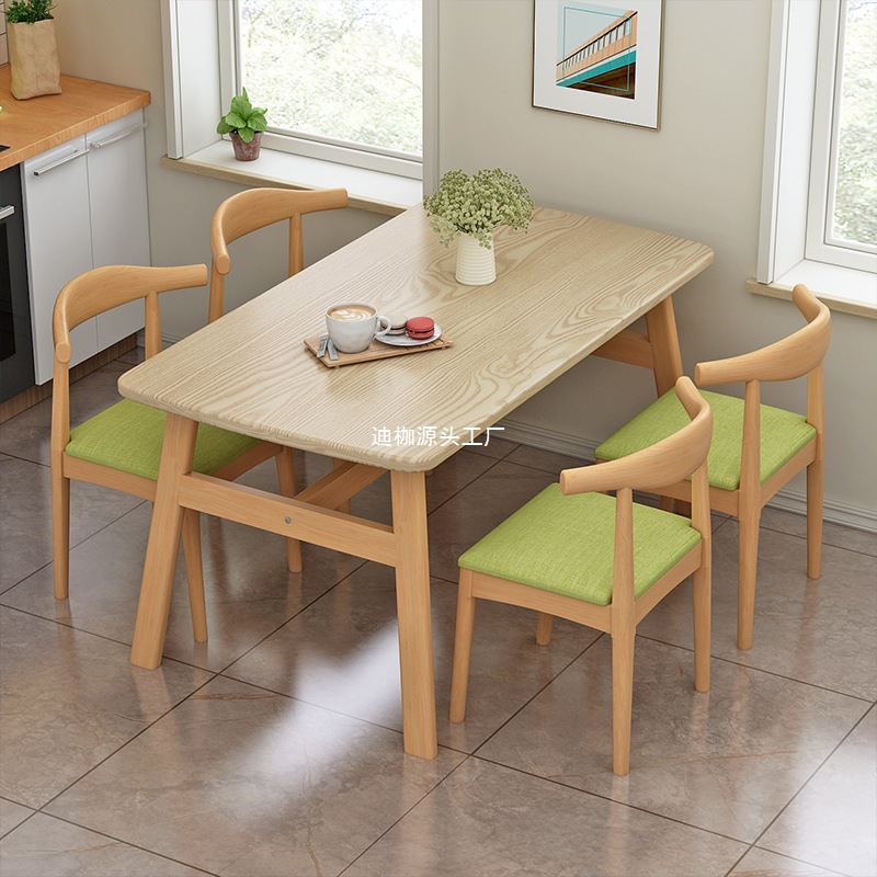 餐桌家用小户型出租房简易小吃奶茶店餐桌椅组合桌子餐饮商用饭桌