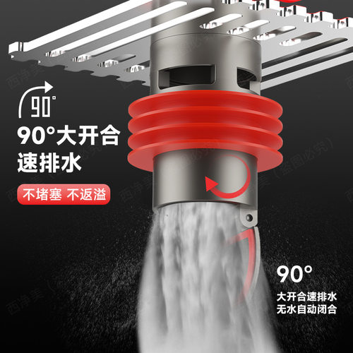 适配九牧 洗衣机下水管地漏接头防臭返溢阳台地面排水三通二合一