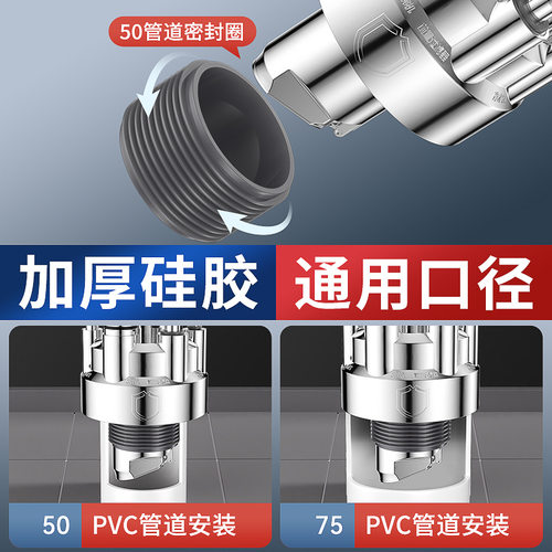 适配九牧 厨房下水管水槽三头通排水管道多功能防臭密封塞密封圈