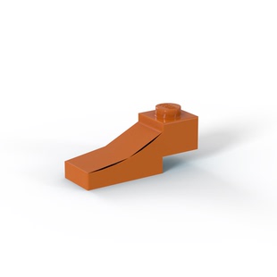 零件砖块 外部 LEGO乐高正品 1X3 Orange 一半拱形 含开口6375376