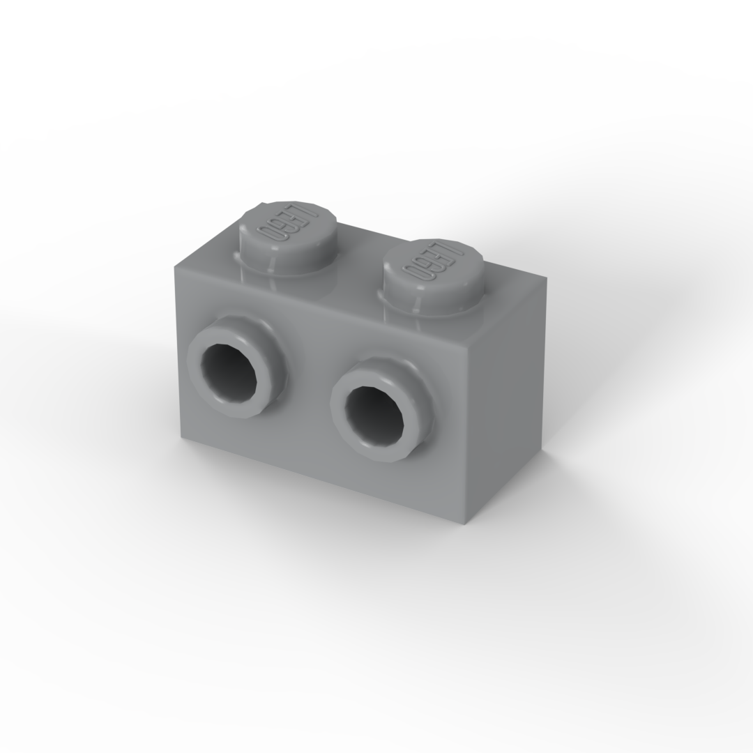 LEGO乐高正品零件砖块1X2含2旋钮6015344/11211Light Bluish Gray