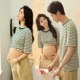 情侣摄影孕妈写真夫妻艺术照日系清新孕妇照衣服在家拍 孕妇照服装