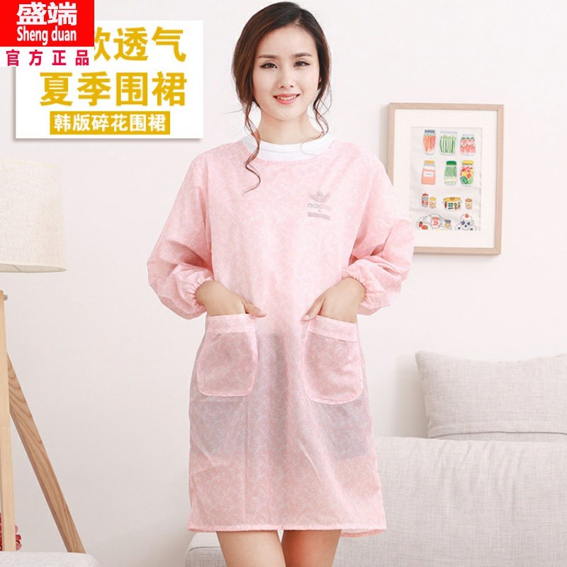 夏季长袖围裙超薄款透气罩衣大人厨房防水时尚外套女夏天工作轻。,家庭/个人清洁工具,围裙,淘宝优惠券,粉丝福利购,淘宝优惠卷