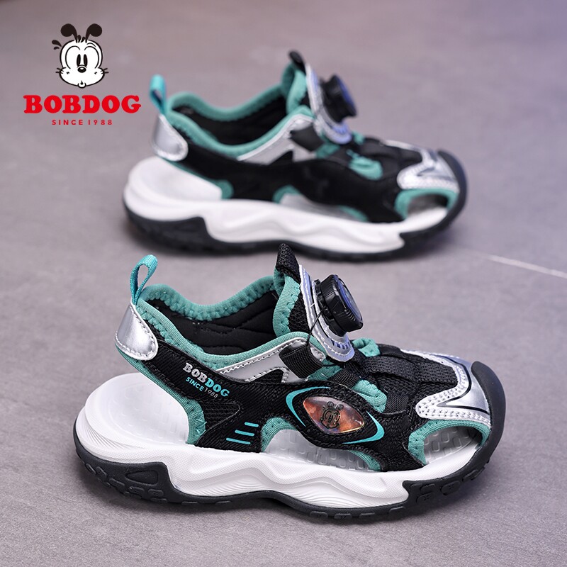 巴布豆2026年新款男童运动凉鞋低帮夏季防踢平底凉鞋软底防滑鞋潮