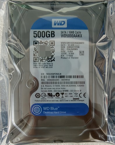 西数蓝盘500G台式机械硬盘 WD5000AAKX 7200转 电脑扩容盘