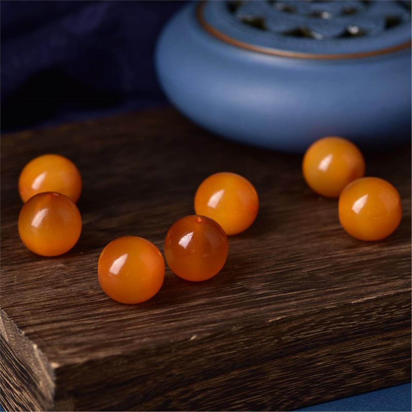 保真天然野山龟甲圆珠手串黄金甲山龟壳手串招财转运高端文玩