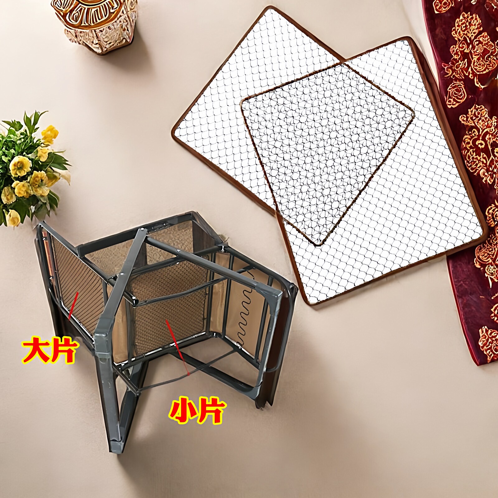 沙滩椅金属支撑架折叠午休椅配件钢丝网竹粒麻将午休椅弹簧网