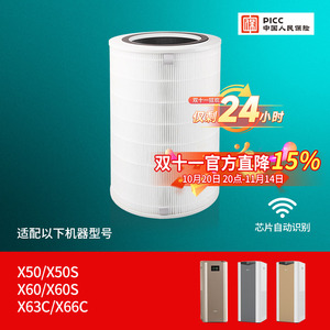适配352空气净化器x50s/x60s滤芯除雾霾甲醛识别x63 Pet滤网x66c