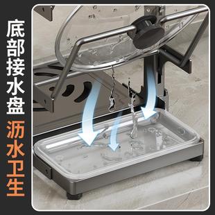 锅具收纳架厨房置物架多层锅架多功能下水槽橱柜台面分层锅盖架子