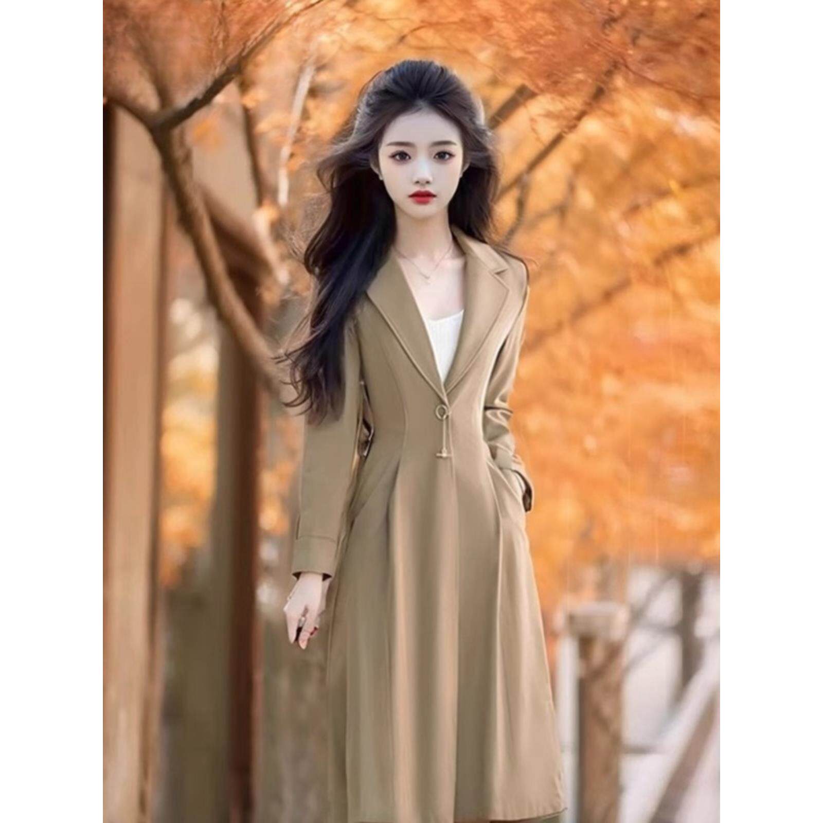 JOYIASS轻奢优雅的女士风衣夹克连衣裙2025秋季新优雅的时尚中长