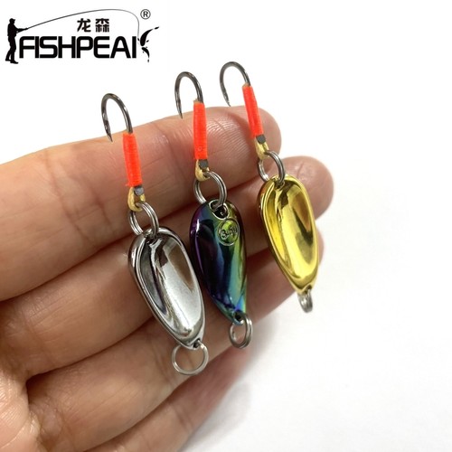 FISHPEAK溪蝉2.5克3.5克5克勺型亮片加强钩马口翘嘴微物路亚饵