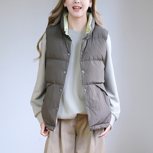 那禾新品短款撞色立领白鸭绒羽绒服女ND44JR1267