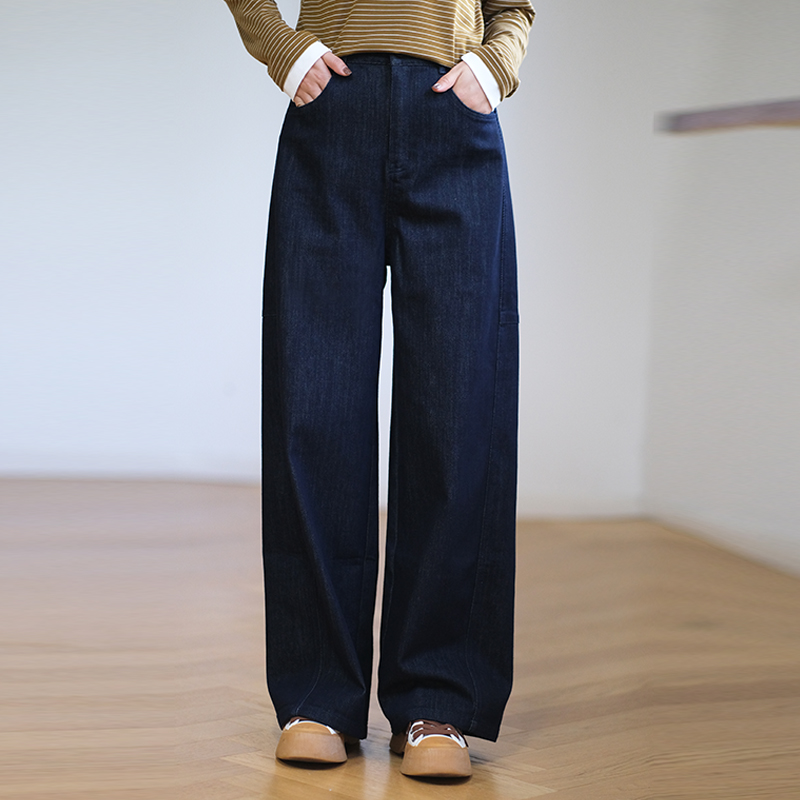 那禾新品牛仔蓝阔腿香蕉裤休闲裤女ND53KZ5776