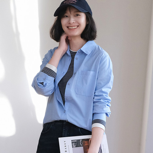 那禾新品纯棉经典款百搭衬衫女NW54CM0729