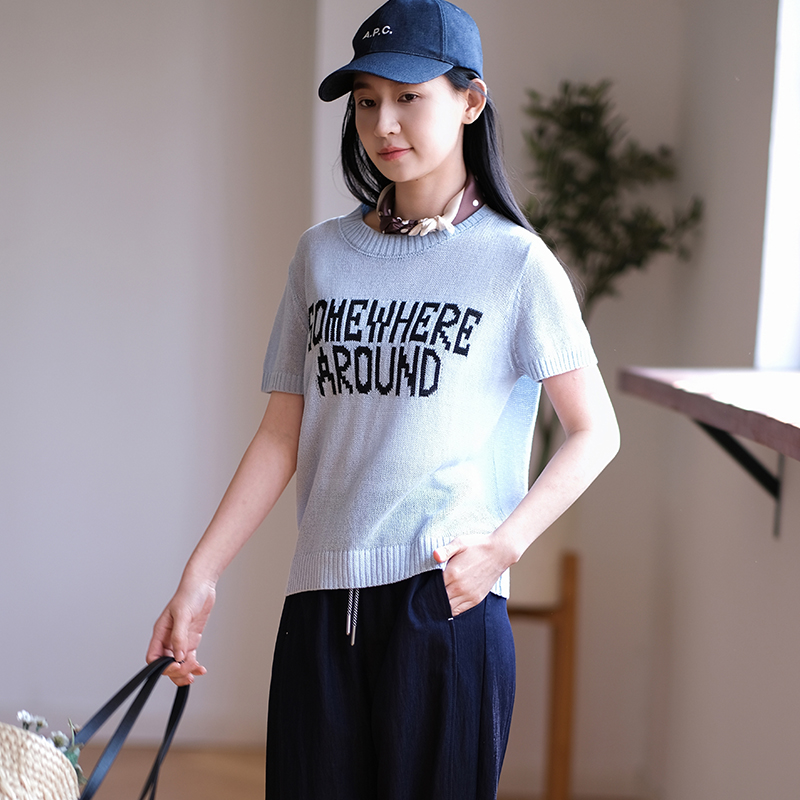 那禾新品短袖针织套头衫女ND52TH5627