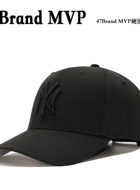 47Brand MVP MLB硬顶NY棒球帽男女潮牌遮阳LA黑色大头围帽子百搭