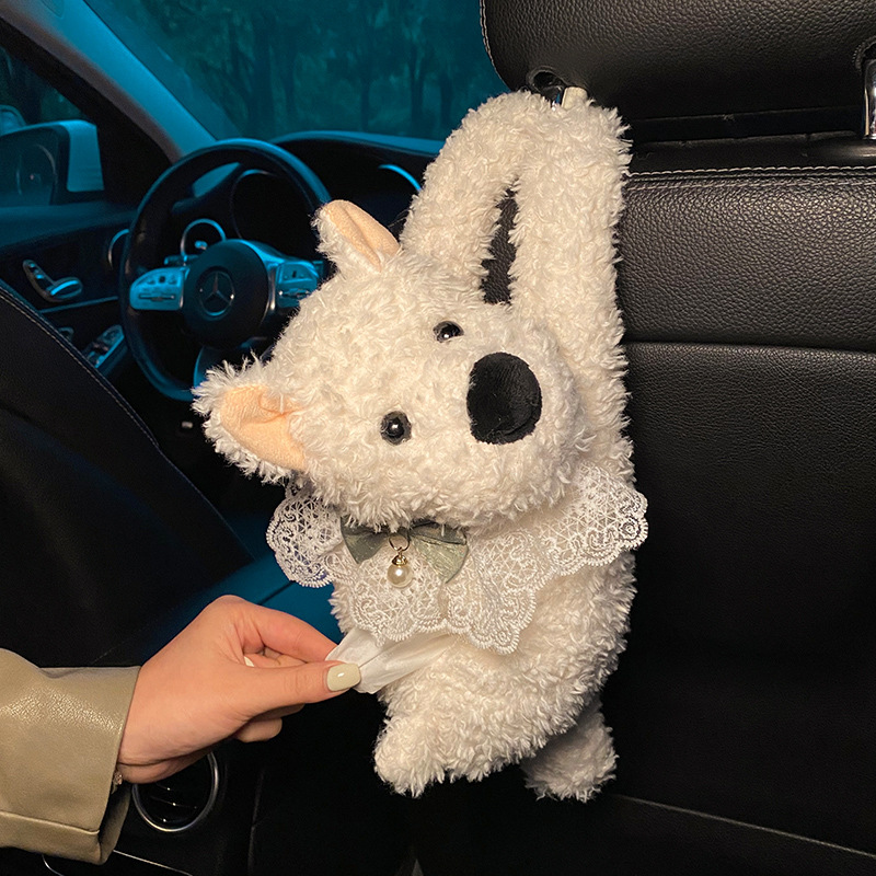 车载纸巾盒挂式创意可爱女生汽车内抽纸盒高级感车用纸巾挂袋车上