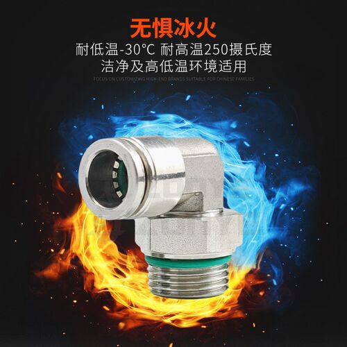 G螺纹304气动接头PC8-G02不锈钢10-G03密封圈PL6-G01气管快速接头