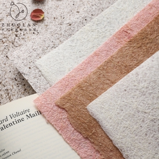 春日新品自然毛边麻丝纤维纸云麻纸手工树皮渣渣纸花店鲜花包装纸