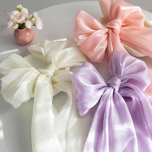 情人节新款法式绸缎布料蝴蝶结
