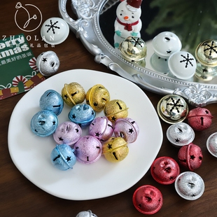 2025圣诞节新品 配饰材料 亮闪闪彩色铃铛手工diy小挂饰花束包装