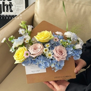 卓兰信封花束手工diy材料包全套花束包装插花盒送朋友闺蜜礼品盒