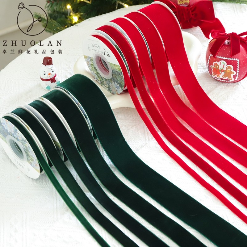 2025圣诞节新品天鹅绒植绒丝带圣诞树蝴蝶结绑带氛围装饰diy材料,鲜花速递/花卉仿真/绿植园艺,花艺材料,淘宝优惠券,粉丝福利购,淘宝优惠卷