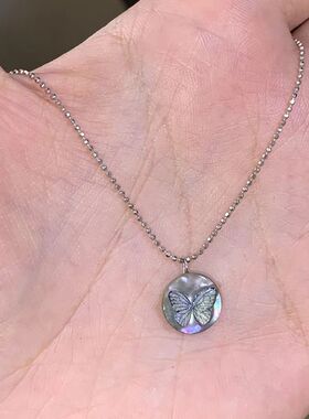 夏日甜酷幻彩蝴蝶纯欲项链女小众高级感锁骨链颈链海边氛围感配饰