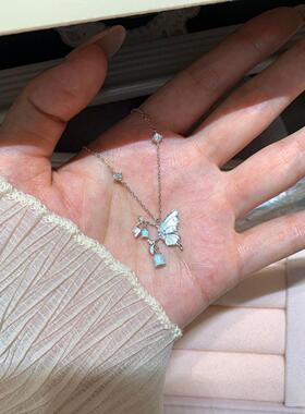 法式铃兰蝴蝶项链女轻奢小众设计感锁骨链高级感生日礼物送闺蜜
